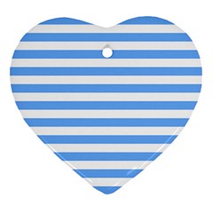 Blue Stripes Ornament (heart)