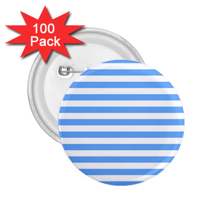 Blue Stripes 2.25  Buttons (100 pack) 