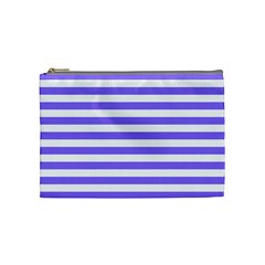 Lilac Purple Stripes Cosmetic Bag (medium) by snowwhitegirl