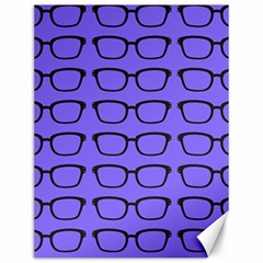 Nerdy Glasses Purple Canvas 12  X 16 