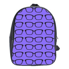 Nerdy Glasses Purple School Bag (large)