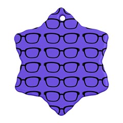 Nerdy Glasses Purple Ornament (snowflake) by snowwhitegirl