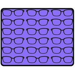 Nerdy Glasses Purple Double Sided Fleece Blanket (medium) 