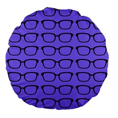 Nerdy Glasses Purple Large 18  Premium Flano Round Cushions by snowwhitegirl