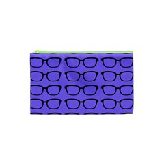 Nerdy Glasses Purple Cosmetic Bag (xs) by snowwhitegirl