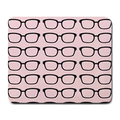 Nerdy Glasses Pink Large Mousepads by snowwhitegirl