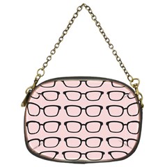 Nerdy Glasses Pink Chain Purse (one Side)