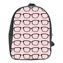 Nerdy Glasses Pink School Bag (large)