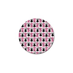 Waitress Uniform Dresses Nerdy Glasses Pattern Pink Golf Ball Marker