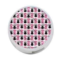 Waitress Uniform Dresses Nerdy Glasses Pattern Pink 4-port Usb Hub (two Sides)