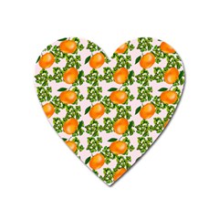 Citrus Tropical Orange Pink Heart Magnet