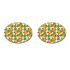 Citrus Tropical Orange Pink Cufflinks (oval) by snowwhitegirl