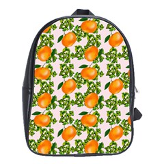 Citrus Tropical Orange Pink School Bag (large)