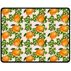 Citrus Tropical Orange Pink Fleece Blanket (medium) 