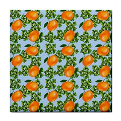 Citrus Tropical Orange Blue Tile Coasters by snowwhitegirl