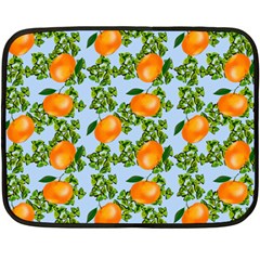 Citrus Tropical Orange Blue Double Sided Fleece Blanket (mini) 