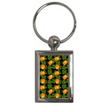 Citrus Tropical Orange Black Key Chains (Rectangle)  Front