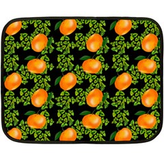 Citrus Tropical Orange Black Fleece Blanket (mini)