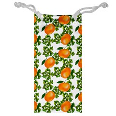 Citrus Tropical Orange White Jewelry Bag