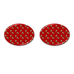 Skull Red Pattern Cufflinks (oval)