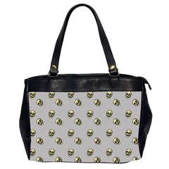 Skull Grey Pattern Oversize Office Handbag (2 Sides)