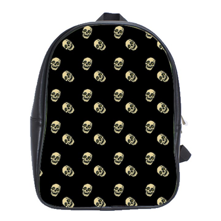 Skull Black Pattern School Bag (Large)