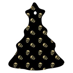 Skull Black Pattern Christmas Tree Ornament (two Sides) by snowwhitegirl