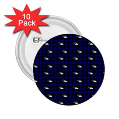 Eyes Blue Plaid 2 25  Buttons (10 Pack) 