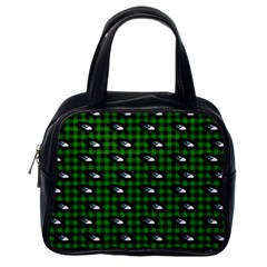 Eyes Green Plaid Classic Handbag (one Side)