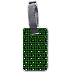 Eyes Green Plaid Luggage Tags (one Side) 