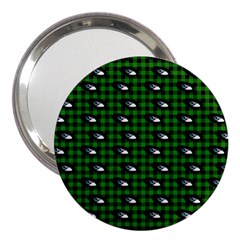 Eyes Green Plaid 3  Handbag Mirrors by snowwhitegirl