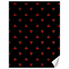 Candy Apple Black Pattern Canvas 18  X 24  by snowwhitegirl