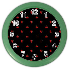 Candy Apple Black Pattern Color Wall Clock