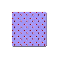 Candy Apple Lilac Pattern Square Magnet