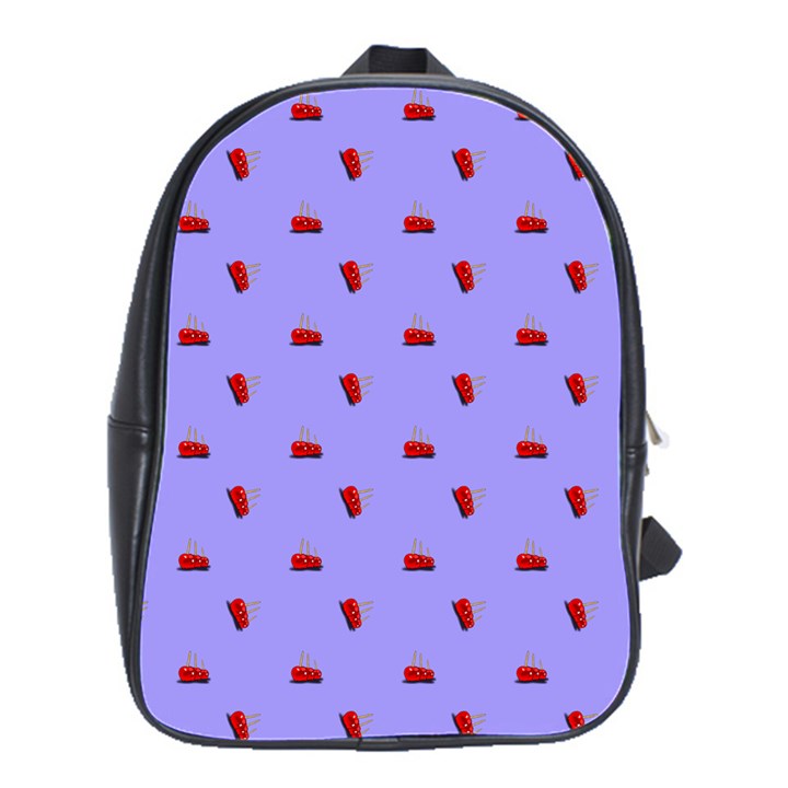 Candy Apple Lilac Pattern School Bag (Large)