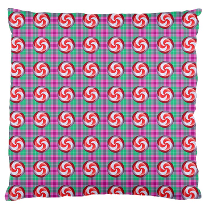 Peppermint Candy Pink Plaid Standard Flano Cushion Case (Two Sides)