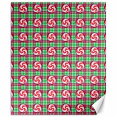 Peppermint Candy Green Plaid Canvas 8  X 10 