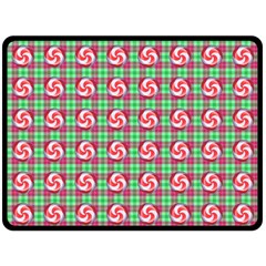 Peppermint Candy Green Plaid Fleece Blanket (large) 