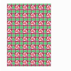 Peppermint Candy Green Plaid Large Garden Flag (two Sides) by snowwhitegirl