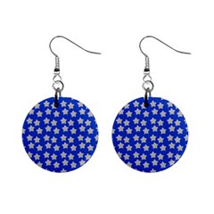 Silver Stars Royal Blue Mini Button Earrings by snowwhitegirl