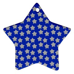 Silver Stars Royal Blue Star Ornament (two Sides)