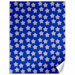 Silver Stars Royal Blue Canvas 12  X 16  by snowwhitegirl