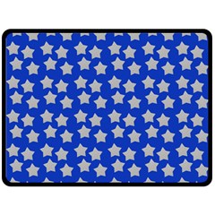 Silver Stars Royal Blue Double Sided Fleece Blanket (large) 