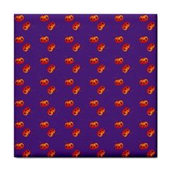 Kawaii Pumpkin Purple Tile Coasters