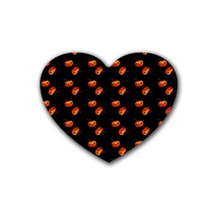 Kawaii Pumpkin Black Heart Coaster (4 Pack)  by snowwhitegirl