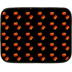 Kawaii Pumpkin Black Double Sided Fleece Blanket (mini) 
