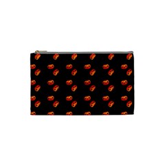 Kawaii Pumpkin Black Cosmetic Bag (small) by snowwhitegirl