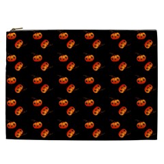 Kawaii Pumpkin Black Cosmetic Bag (xxl)