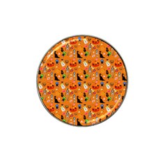 Halloween Treats Pattern Orange Hat Clip Ball Marker (4 Pack)