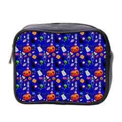 Halloween Treats Pattern Blue Mini Toiletries Bag (two Sides) by snowwhitegirl